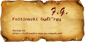 Foltinszki György névjegykártya